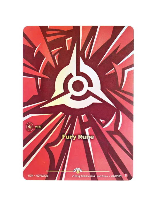 Fury Rune (Showcase) Foil Riftbound Proxy | Origins