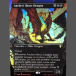 Ancient Brass Dragon Foil MTG Proxy | Commander Legends: Battle for Baldur's Gate