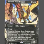 Ancient Brass Dragon Holo MTG Proxy | Commander Legends: Battle for Baldur's Gate