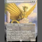 Ancient Gold Dragon Holo MTG Proxy | Commander Legends: Battle for Baldur's Gate