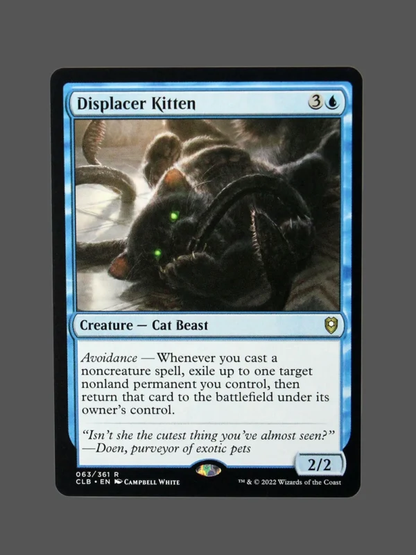 Displacer Kitten Holo MTG Proxy | Commander Legends: Battle for Baldur's Gate