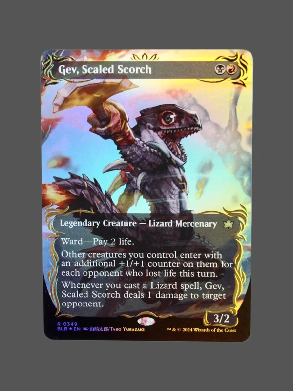 Gev, Scaled Scorch Raised Foil MTG Proxy | Bloomburrow