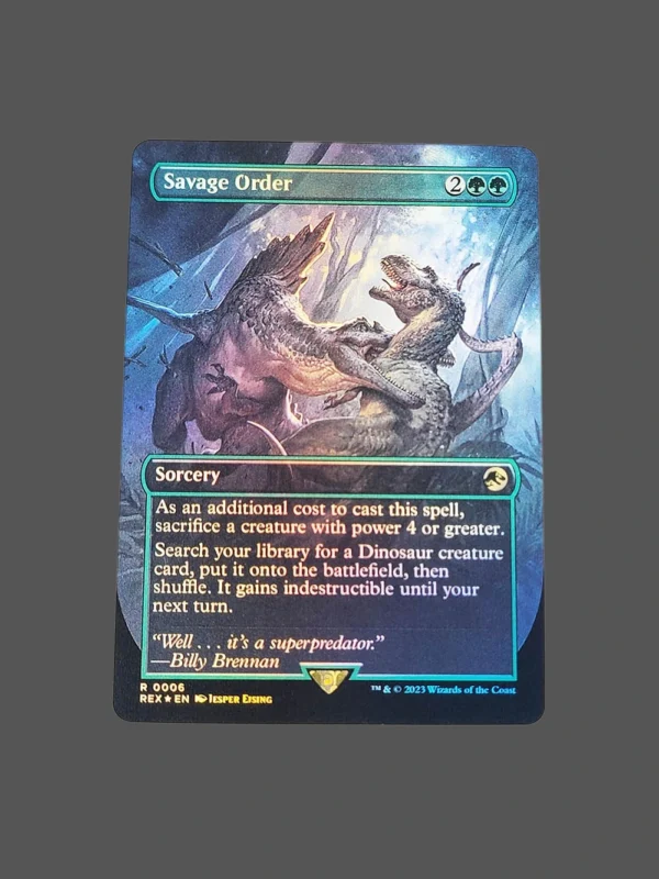 Savage Order Foil MTG Proxy | Dinosaur Escape