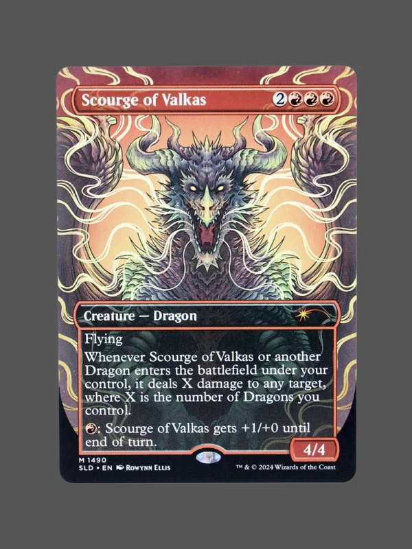 Scourge of Valkas Holo MTG Proxy | Streets of New Capenna