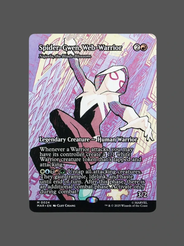 Spider-Gwen, Web-Warrior Holo MTG Proxy | Marvel Snap