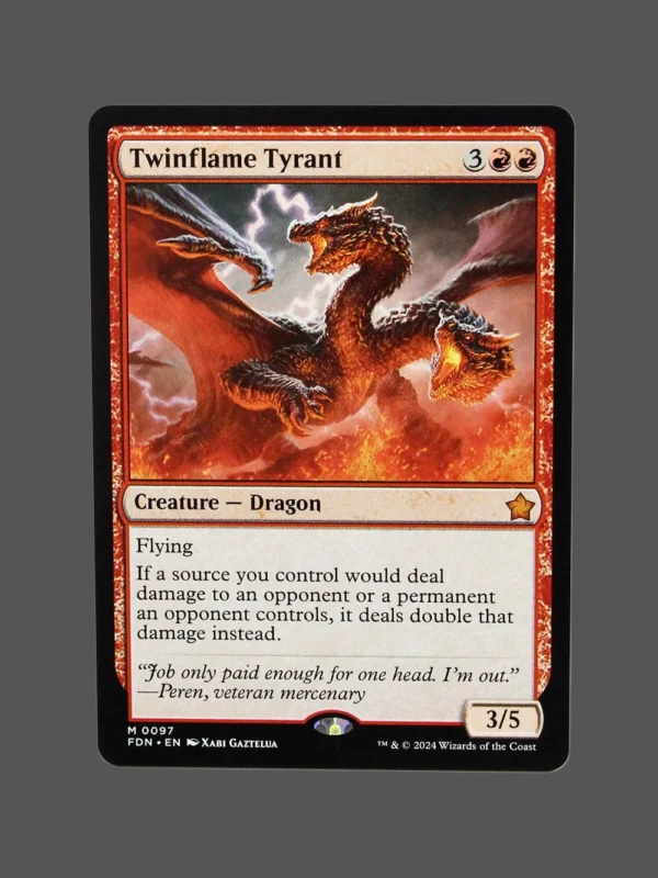 Twinflame Tyrant Holo MTG Proxy | Foundations