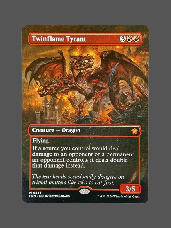 Twinflame Tyrant Holo MTG Proxy | Foundations