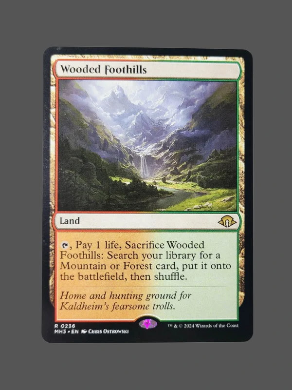 Wooded Foothills Holo MTG Proxy | March of the Machine