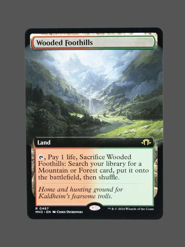 Wooded Foothills Holo MTG Proxy | March of the Machine