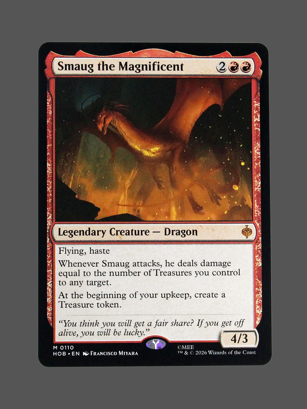 Smaug the Magnificent Holo MTG Proxy | Hobbit Smaug the Magnificent Holo MTG Proxy | Hobbit
