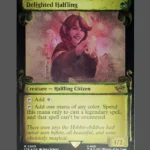 Delighted Halfling Silver Foil MTG Proxy | Lost in the Labyrinth
