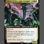 Black Widow, Agile Avenger Holo MTG Proxy | Marvel Snap