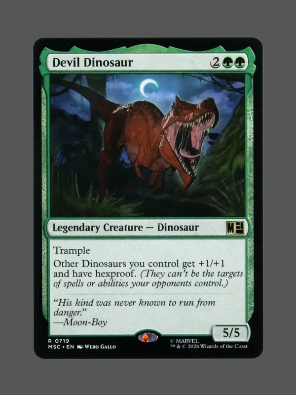 Devil Dinosaur Holo MTG Proxy | Marvel Snap