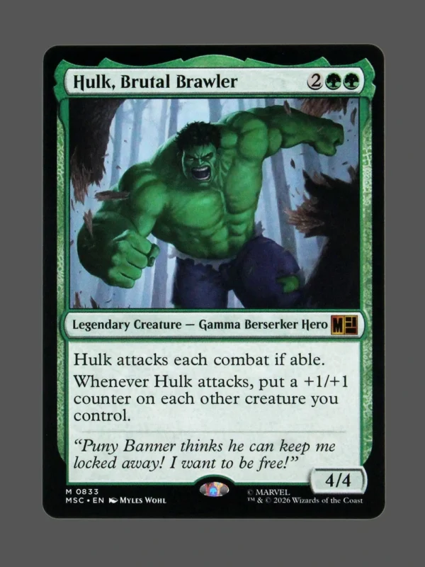 Hulk, Brutal Brawler Holo MTG Proxy | Marvel Snap