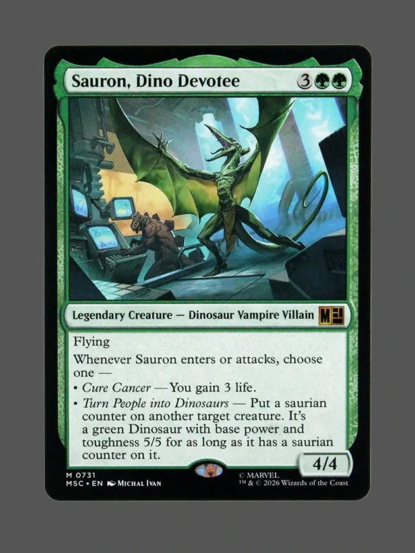 Sauron, Dino Devotee Holo MTG Proxy | Marvel Snap