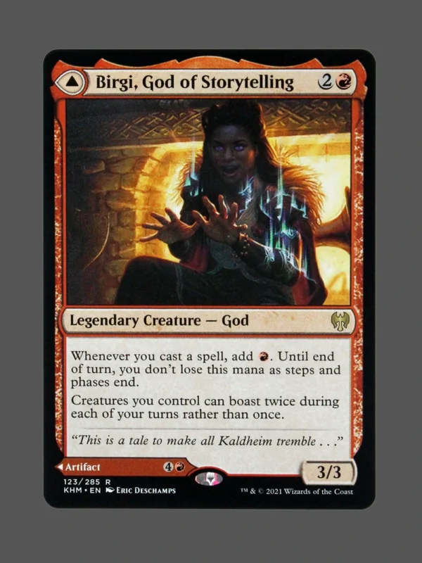 Birgi, God of Storytelling // Harnfel, Horn of Bounty