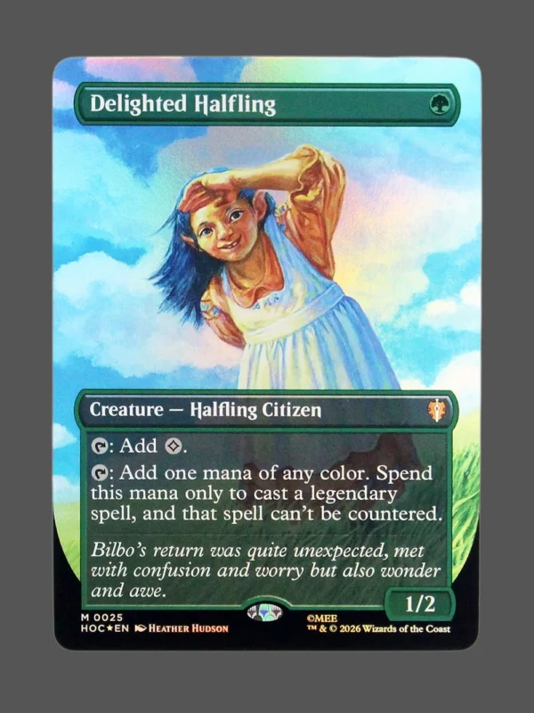 Delighted Halfling Foil MTG Proxy | The Lost Caverns of Ixalan