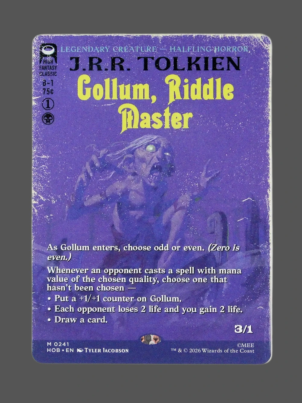 Gollum, Riddle Master Holo MTG Proxy | The Hobbit Gollum, Riddle Master Holo MTG Proxy | The Hobbit