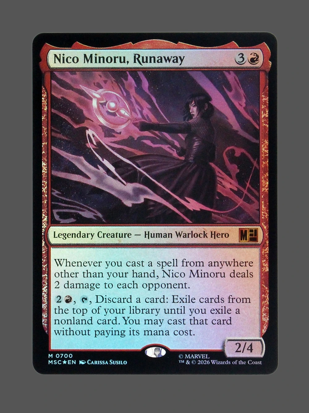 Nico Minoru, Runaway Foil MTG Proxy | Marvel Super Heroes Commander Nico Minoru, Runaway Foil MTG Proxy