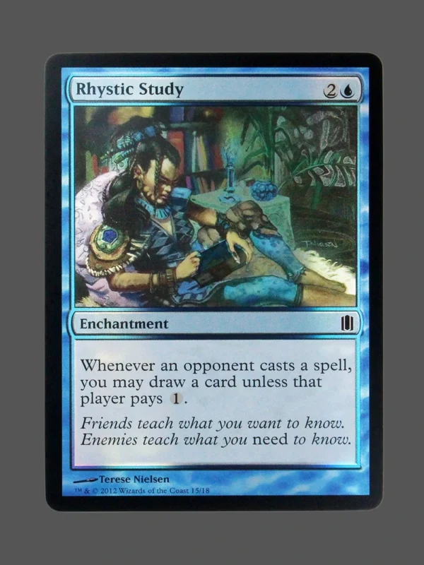 Rhystic Study Foil MTG Proxy | Commander's Arsenal