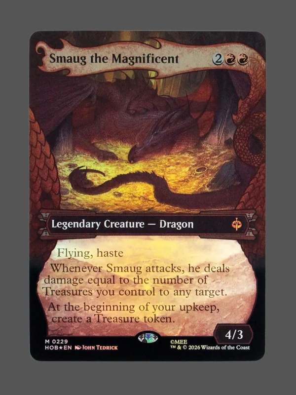 Smaug the Magnificent Foil MTG Proxy | The Lord of the Rings: Middle-earth