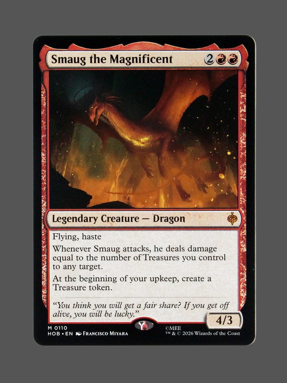 Smaug the Magnificent Holo MTG Proxy | The Hobbit Smaug the Magnificent Holo MTG Proxy | The Hobbit