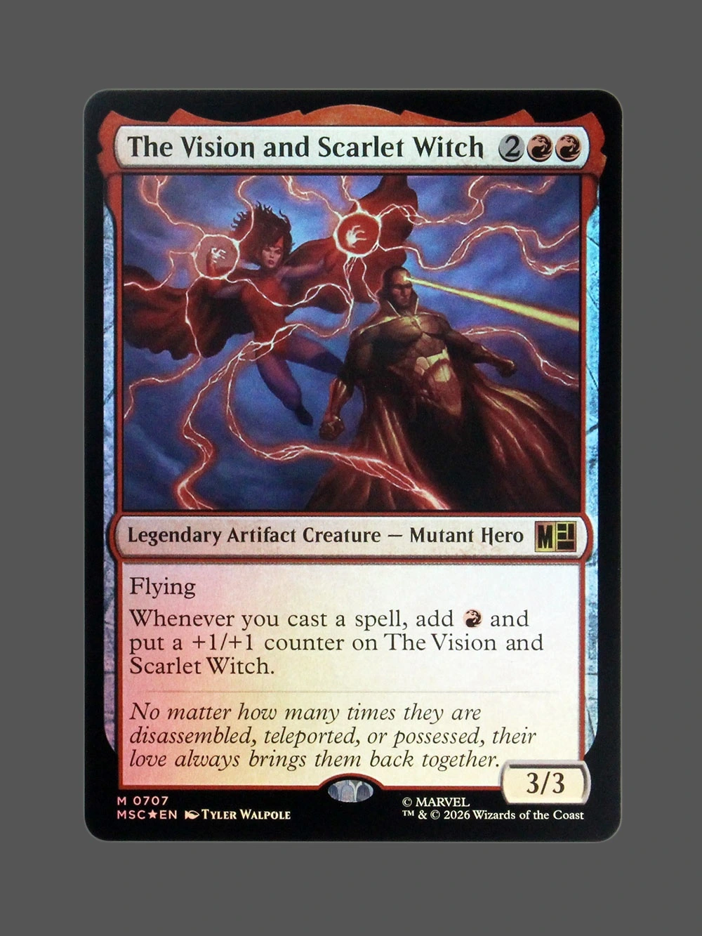 The Vision and Scarlet Witch Foil MTG Proxy | Marvel Super Heroes Commander The Vision and Scarlet Witch Foil MTG Proxy