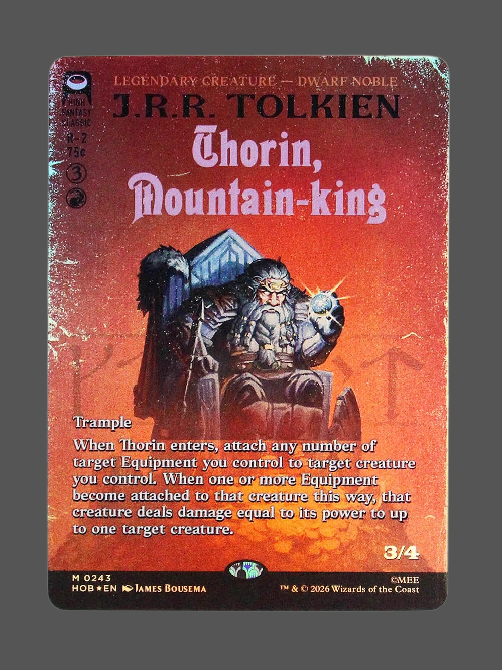 Thorin, Mountain-king Foil MTG Proxy | The Hobbit Thorin, Mountain-king Foil MTG Proxy | The Hobbit