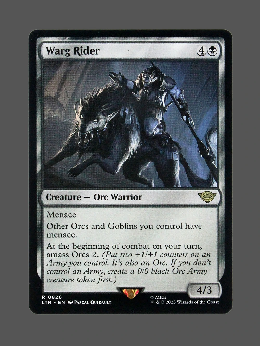 Warg Rider Holo MTG Proxy | The Lord of the Rings: Tales of Middle-earth Warg Rider Holo MTG Proxy