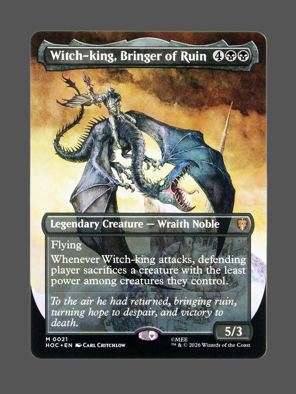 Witch-king, Bringer of Ruin Holo MTG Proxy | The Hobbit Eternal Witch-king, Bringer of Ruin Holo MTG Proxy