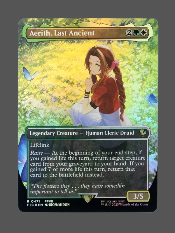 Aerith, Last Ancient Chocobotrack Foil MTG proxy card from Final Fantasy #471