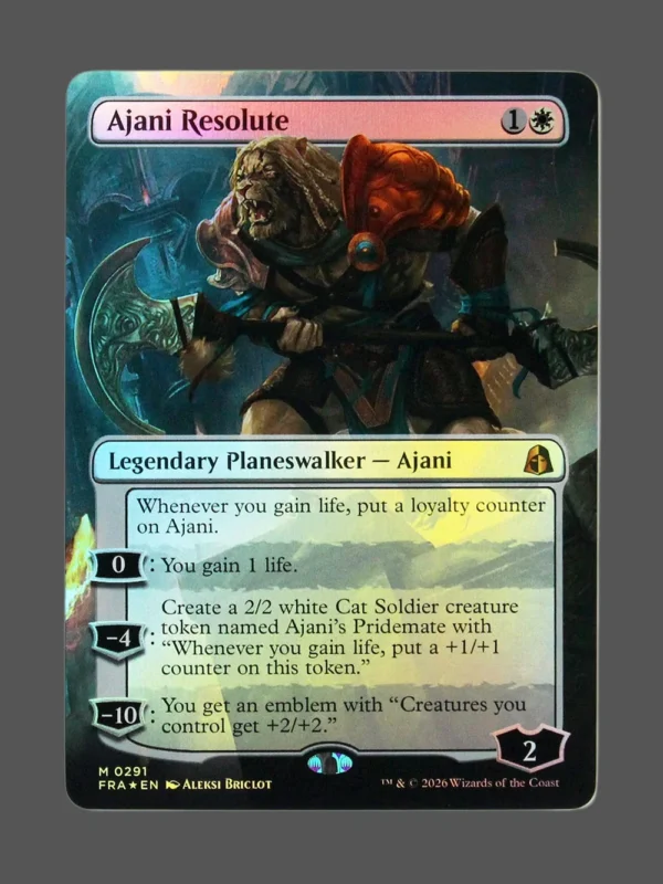 Ajani Resolute Foil MTG proxy card from Reality Fracture #291