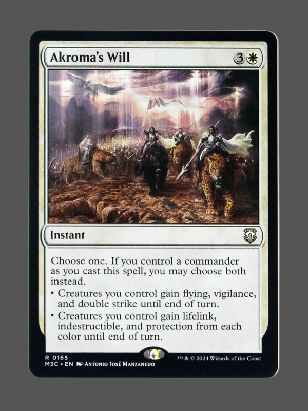 Akroma's Will Holo MTG proxy card from Modern Horizons 3 Commander #165