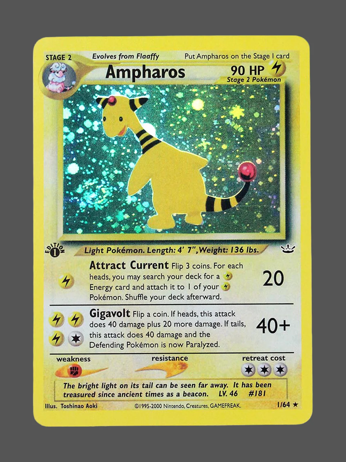 ampharos-1-n3-en.webp Ampharos Regular Pokemon proxy card from Neo Revelation #1
