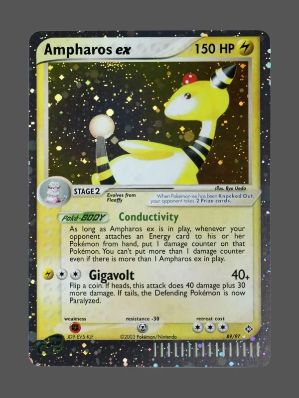 Ampharos ex Galaxy Foil Pokemon proxy card from EX Dragon #89