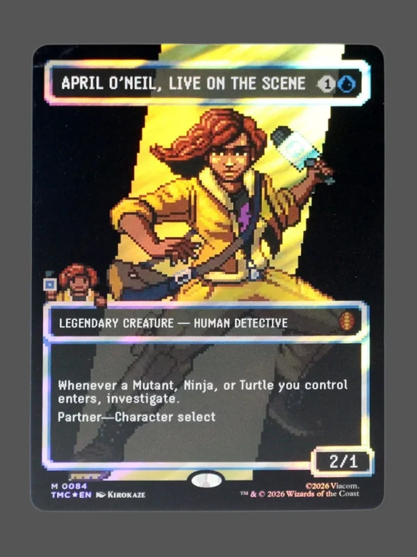 April O'Neil, Live on the Scene Surge Foil MTG proxy card from Teenage Mutant Ninja Turtles Eternal #84