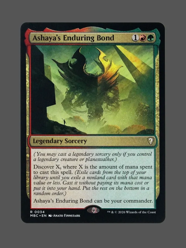 Ashaya's Enduring Bond Holo MTG proxy card from Mystery Booster Commander Edition #34