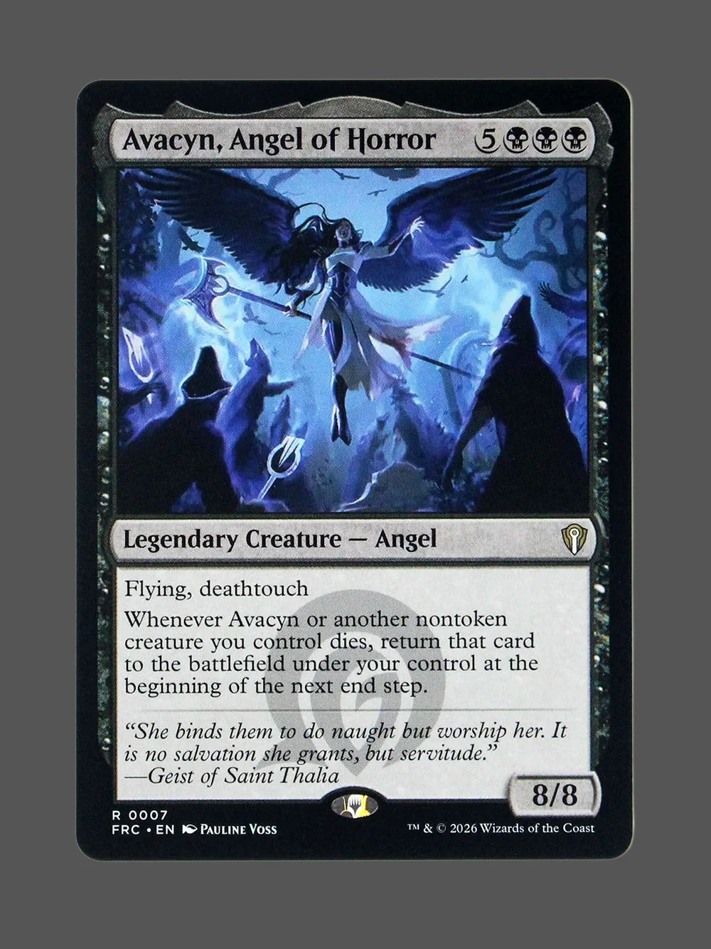 avacyn-angel-of-horror-007-holo.webp Avacyn, Angel of Horror Holo MTG proxy card from Reality Fracture Commander #7