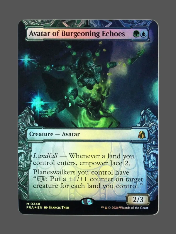 Avatar of Burgeoning Echoes Foil MTG proxy card from Reality Fracture #348