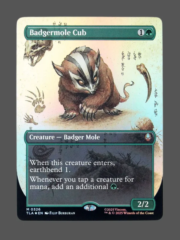Badgermole Cub Foil MTG proxy card from Avatar: The Last Airbender #326