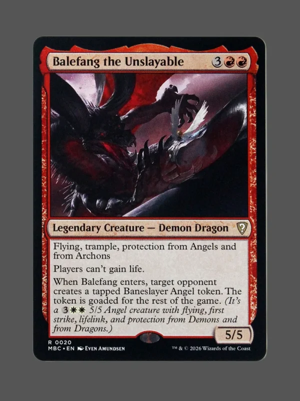 Balefang the Unslayable Holo MTG proxy card from Mystery Booster Commander Edition #20
