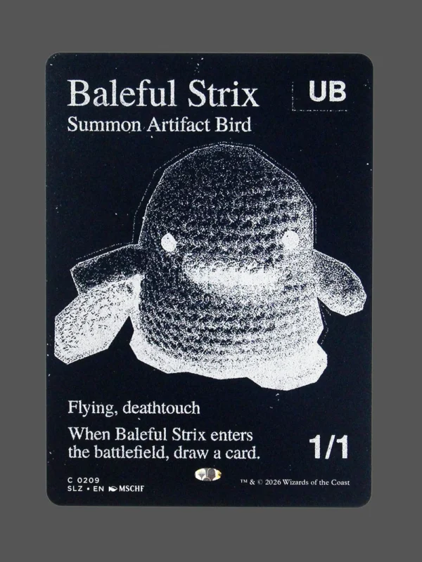 Baleful Strix Holo MTG proxy card from The Zeta Set #209