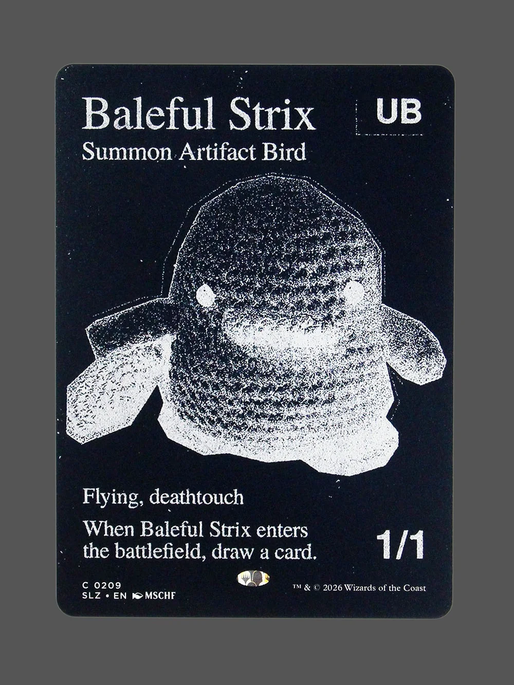 baleful-strix-209.webp Baleful Strix Holo MTG proxy card from The Zeta Set #209