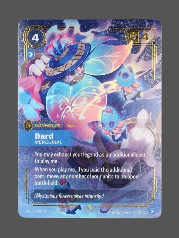 Bard - Mercurial Foil Riftbound proxy card from Spiritforged #228/221