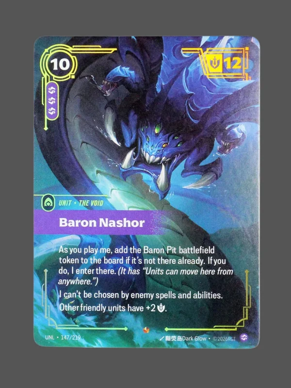 Baron Nashor Foil Riftbound proxy card from Unleashed #147/219
