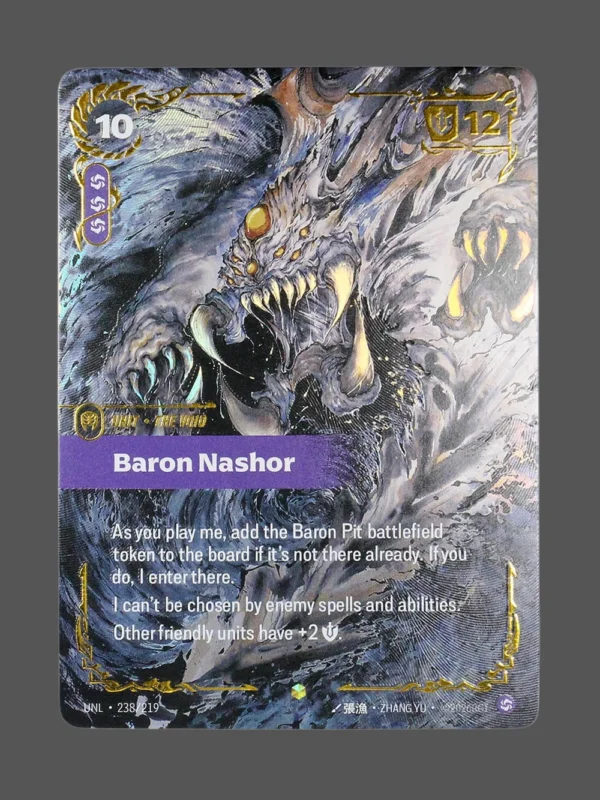 Baron Nashor Foil Riftbound proxy card from Unleashed #238/219