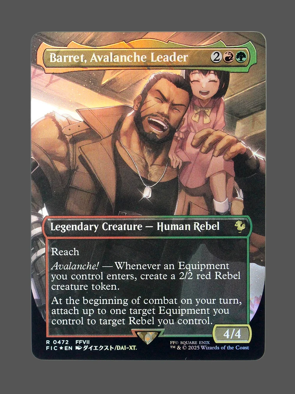 barret-avalanche-leader-472-chocobotrackfoil.webp Barret, Avalanche Leader Chocobotrack Foil MTG proxy card from Final Fantasy Commander #472