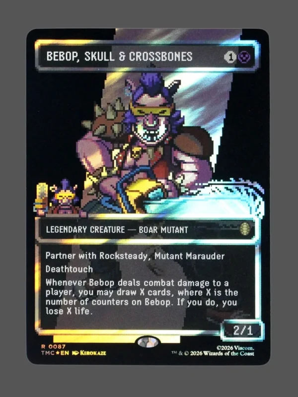 Bebop, Skull & Crossbones Surge Foil MTG proxy card from Teenage Mutant Ninja Turtles Eternal #87
