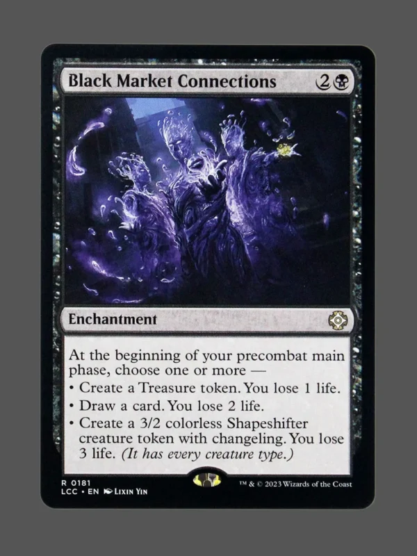 Black Market Connections Holo MTG proxy card from The Lost Caverns of Ixalan Commander #181