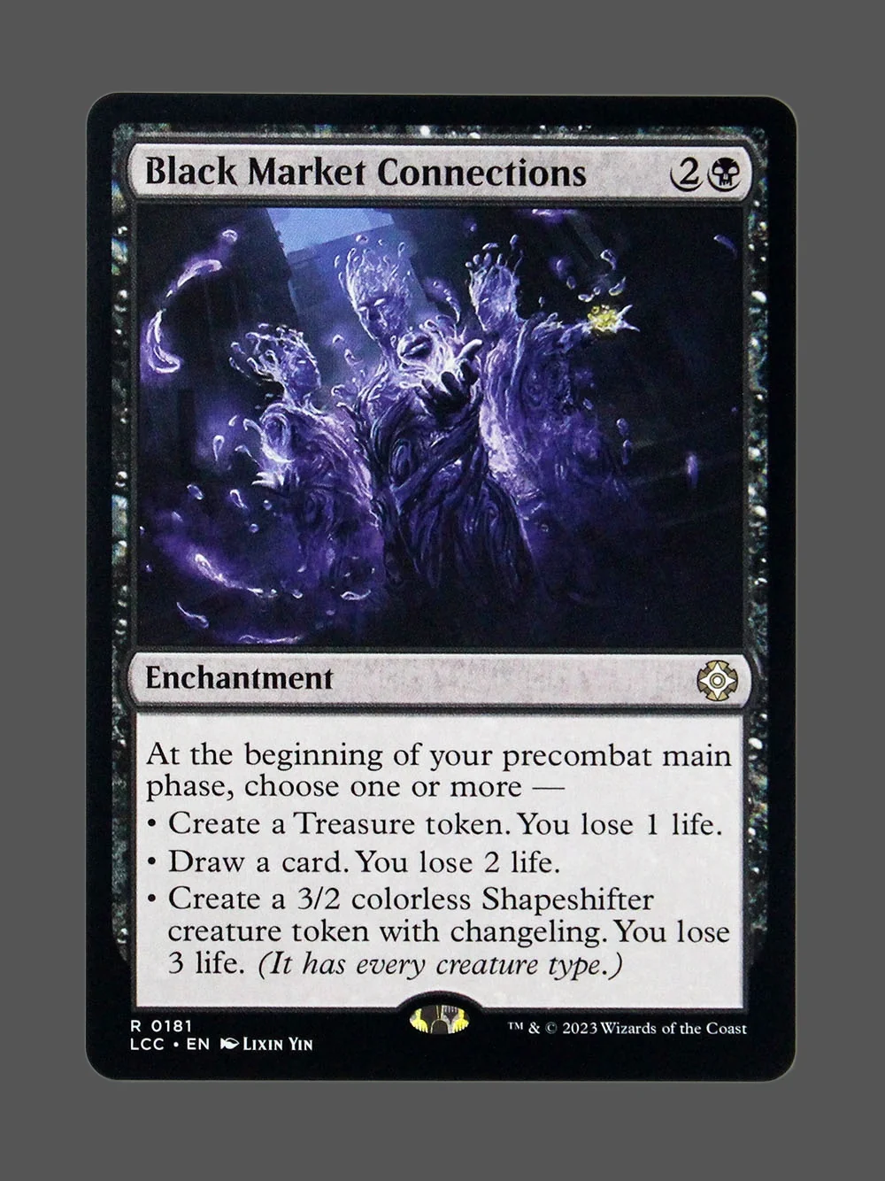 black-market-connections-181-holo.webp Black Market Connections Holo MTG proxy card from The Lost Caverns of Ixalan Commander #181